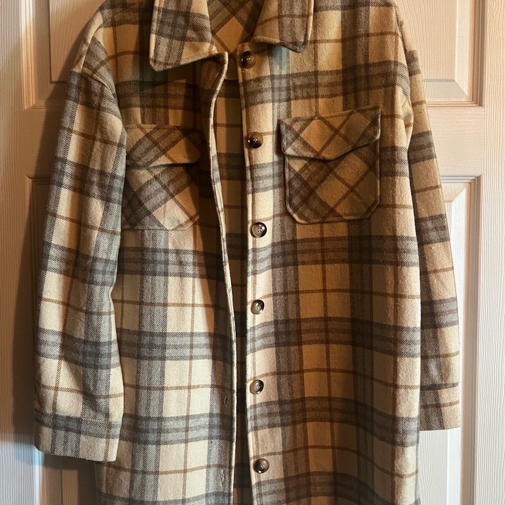Plaid Button-Up Jacket